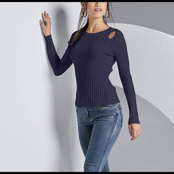 VENUS Ribbed Cutout Sweater，NWOT, size M - Picture 1 of 10